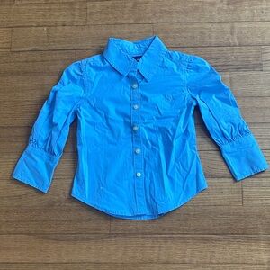 Ralph Lauren Toddler’s 2T Blue Button-Down Shirt Preppy Formal 97% cotton, READ